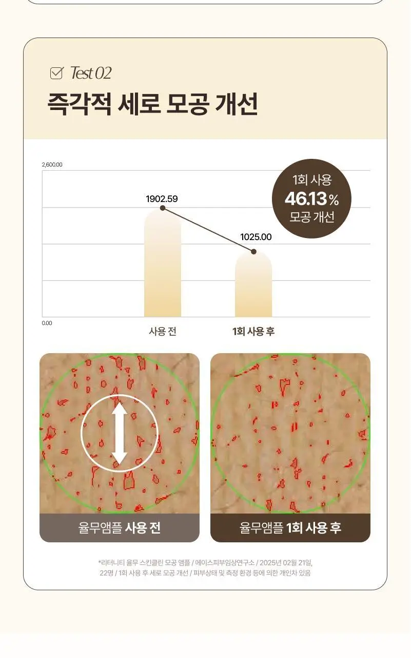 [쫀쫀모공/NEW] 리터니티 율무 모공 앰플 40ml 상세페이지 12